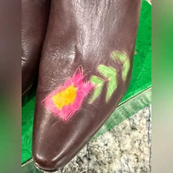 Corey’s Women’s Cowboy Boho Mules Sz 11 Brown Leather Pointed Toe Western 41 - Picture 5 of 6